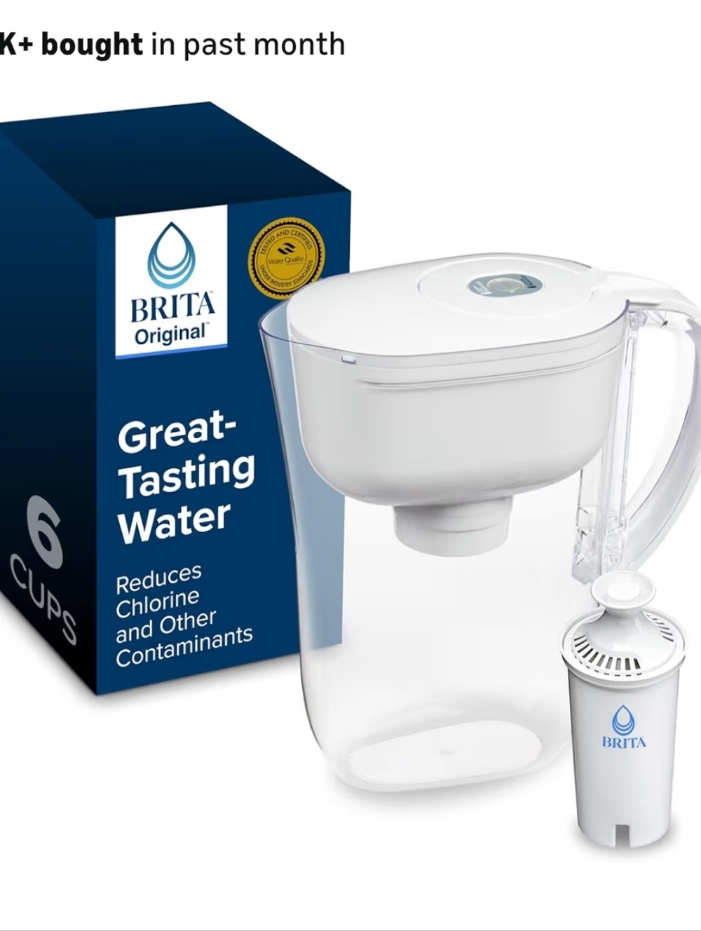 Brita Metro Pitcher Bright White 6 Cups Smart Light Indicator 62047